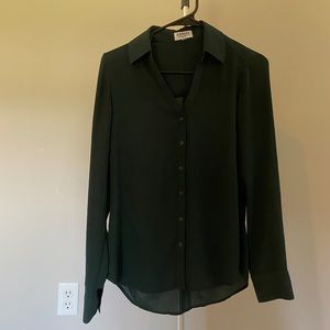 portofino slim fit dark green blouse